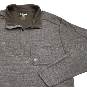 Ariat Rebar Foundation 1/4 Zip Pullover 10041417 Brown Heathered Mens Large Tall